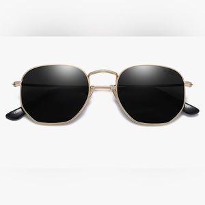 Small Gold Framed Polarized Sunglasses